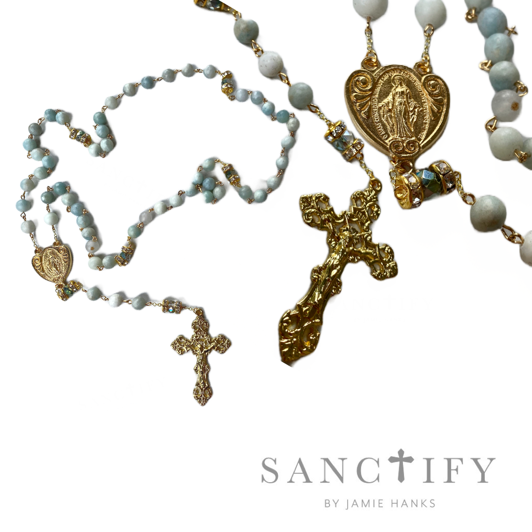 Natural Amazonite Stone Rosary